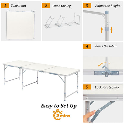 Durable Plastic Folding Table 3 4 6ft