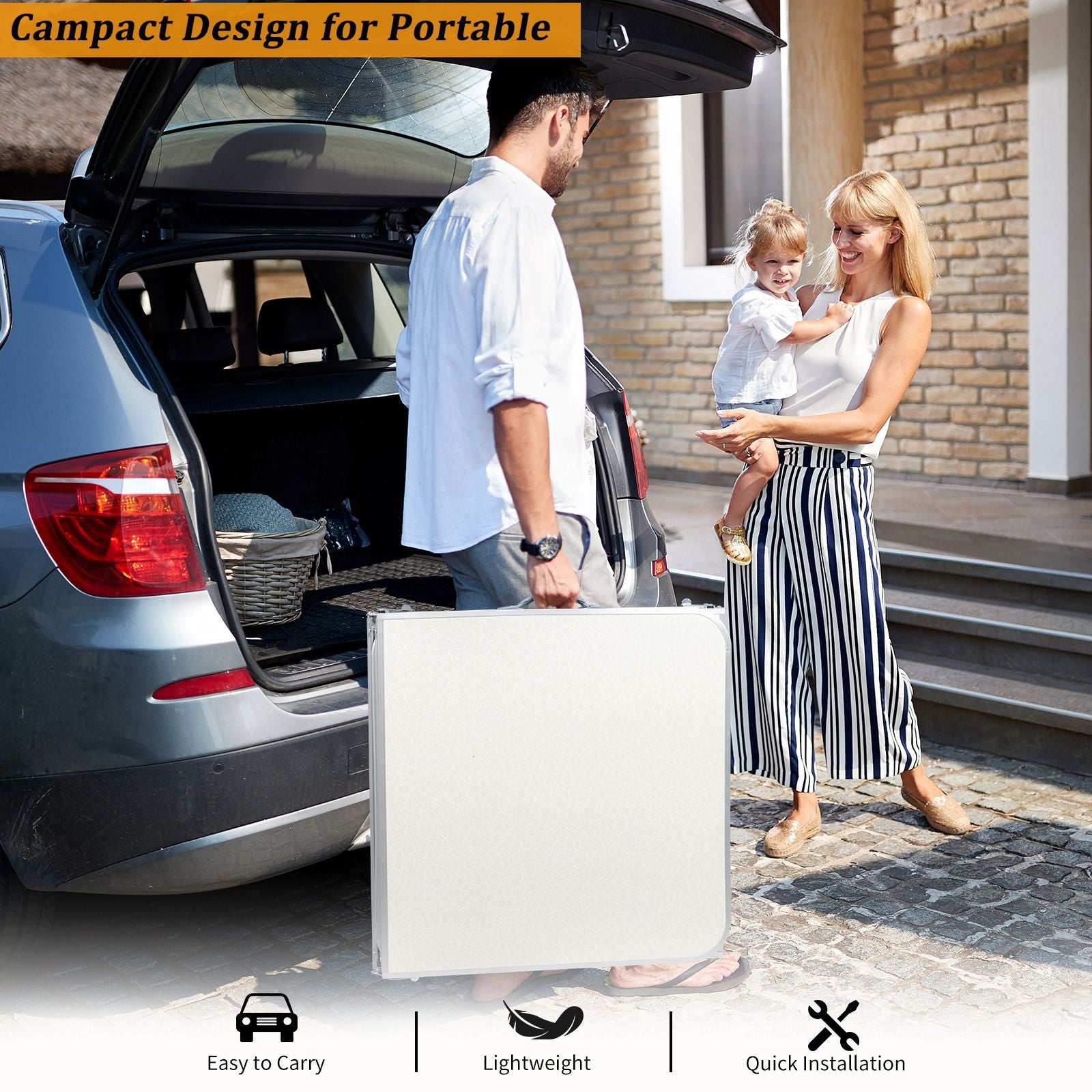 Durable Plastic Folding Table 3 4 6ft