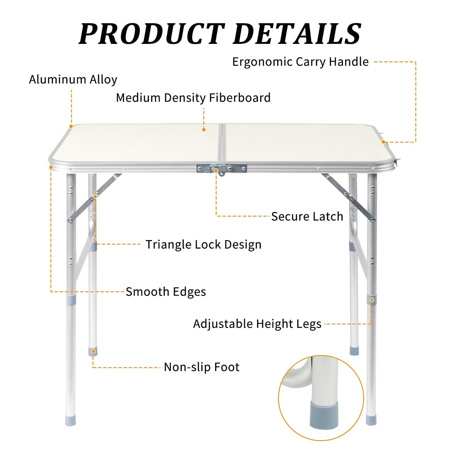 Durable Plastic Folding Table 3 4 6ft
