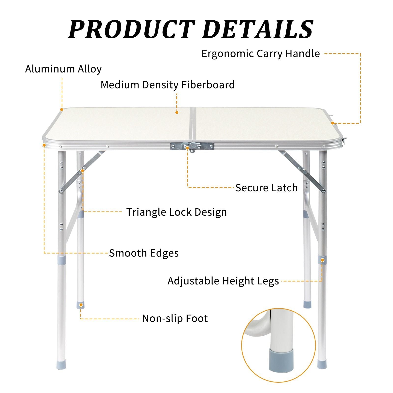 Durable Plastic Folding Table 3 4 6ft