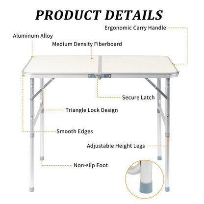 Durable Plastic Folding Table 3 4 6ft