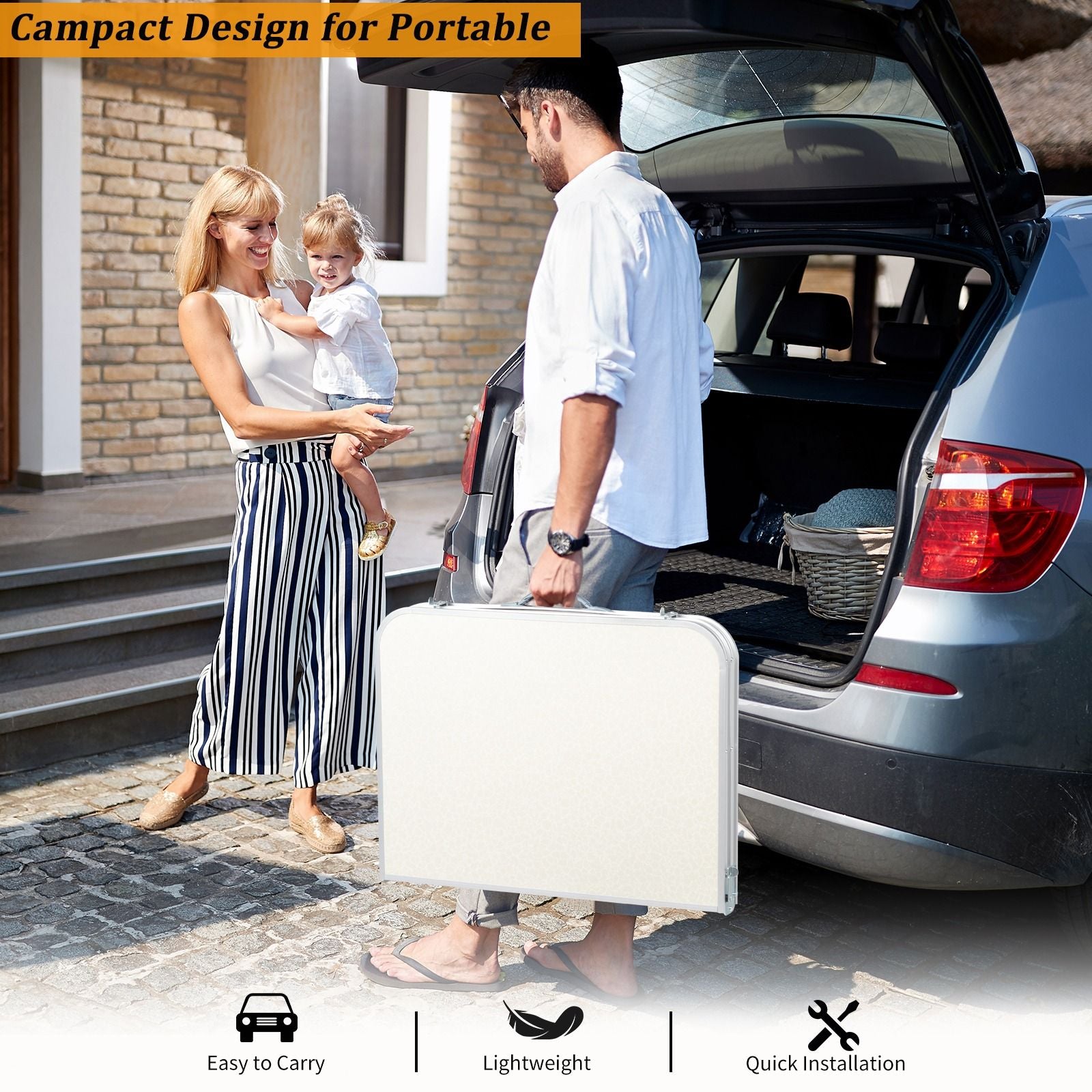 Durable Plastic Folding Table 3 4 6ft