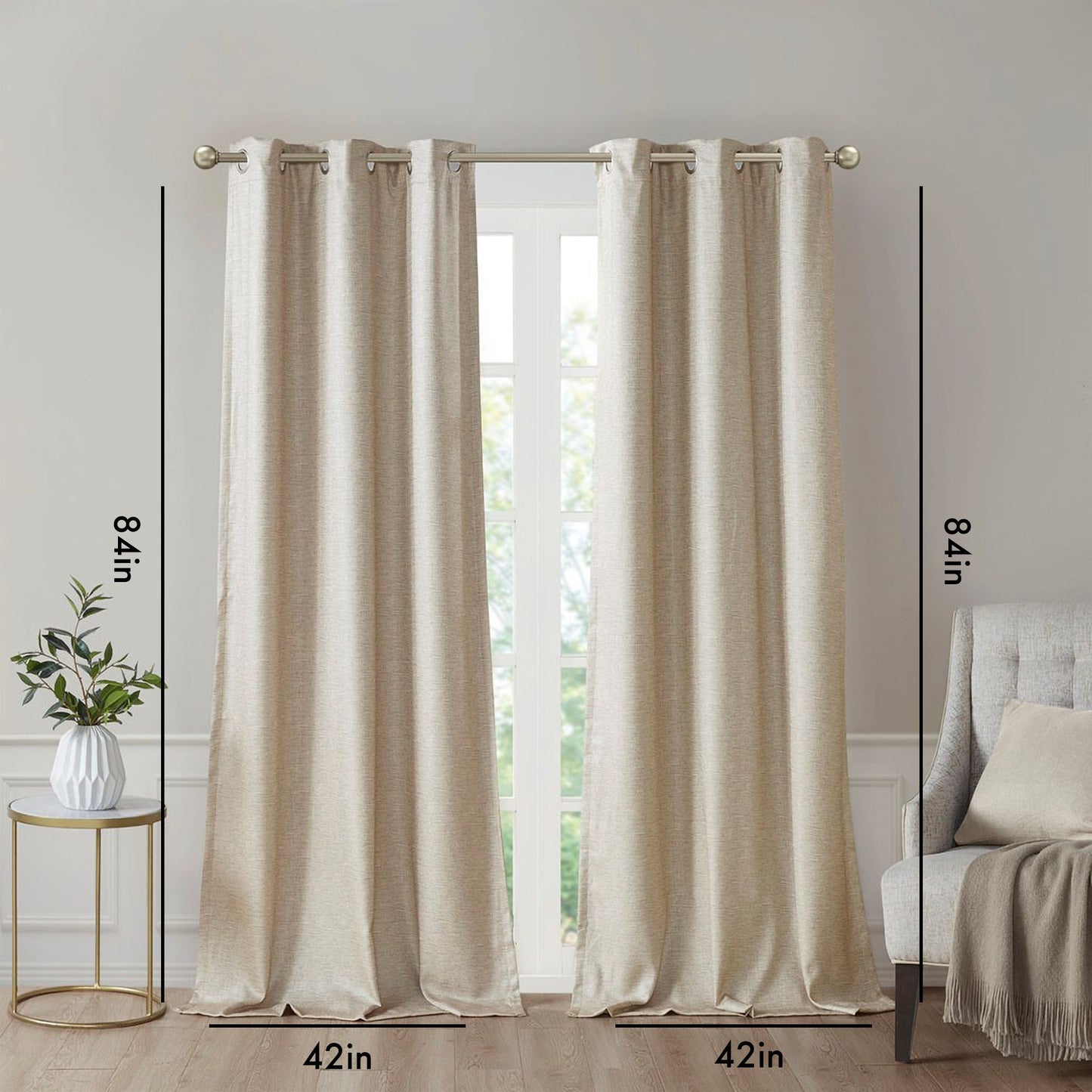 Faux Silk Tonal Printed Total Blackout Curtain Pair