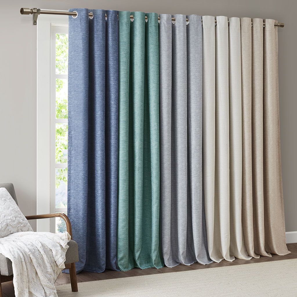 Faux Silk Tonal Printed Total Blackout Curtain Pair