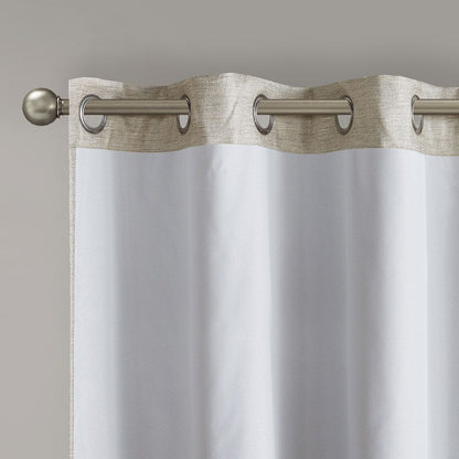 Faux Silk Tonal Printed Total Blackout Curtain Pair
