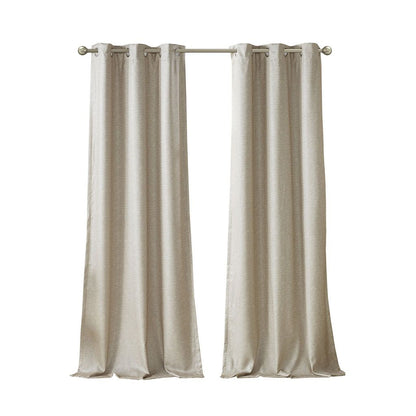 Faux Silk Tonal Printed Total Blackout Curtain Pair