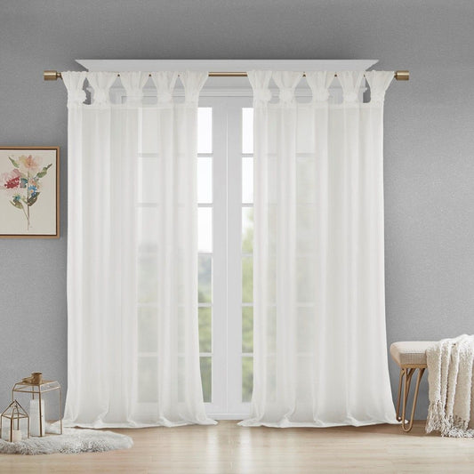 Floral Tab Top Light Filtering Curtain Panel