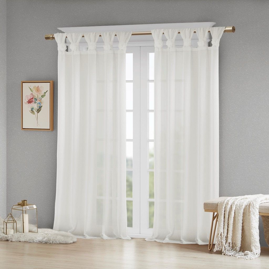 Floral Tab Top Light Filtering Curtain Panel