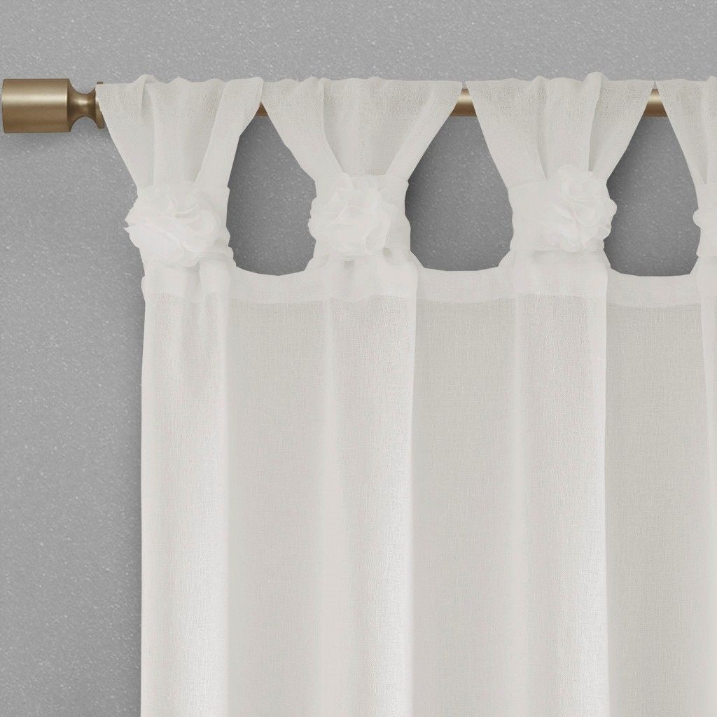 Floral Tab Top Light Filtering Curtain Panel