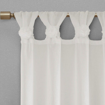 Floral Tab Top Light Filtering Curtain Panel