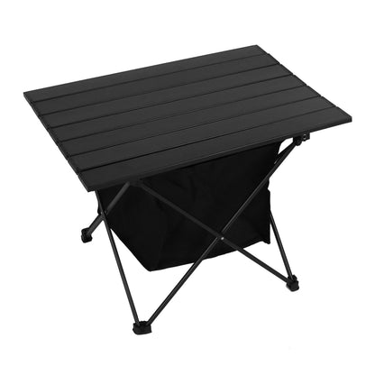 Foldable Aluminum Camping Table With Storage Basket