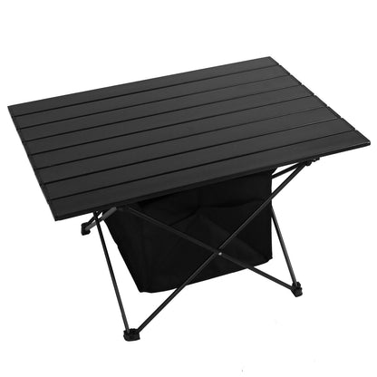 Foldable Aluminum Camping Table With Storage Basket