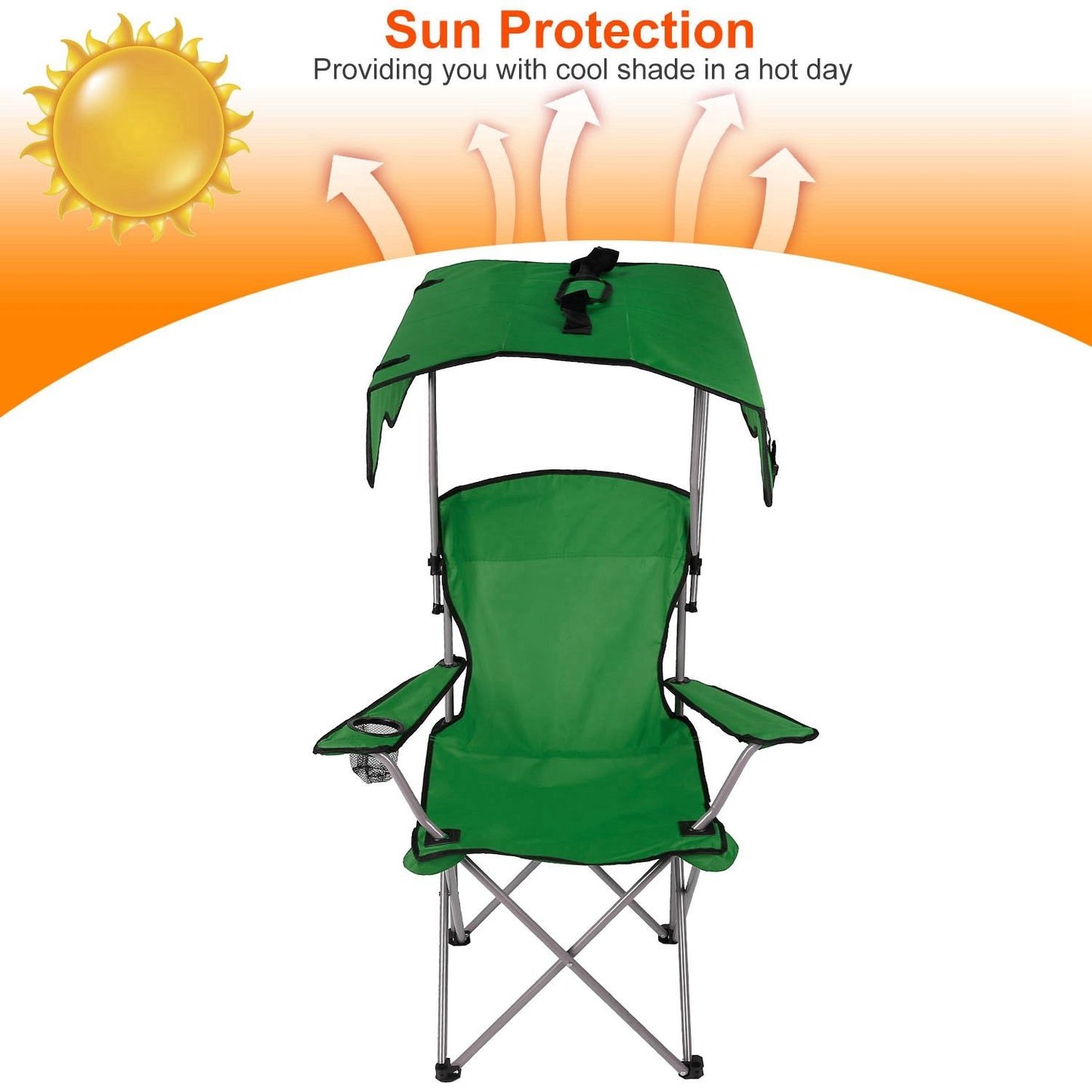 Foldable Beach Canopy Chair With Sunshade Seat