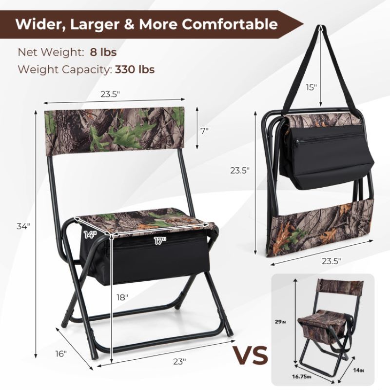 Foldable Fishing Chair With Backrest