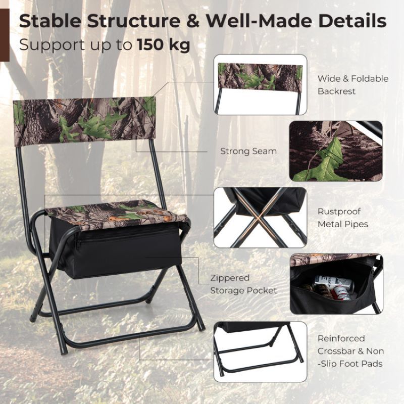 Foldable Fishing Chair With Backrest
