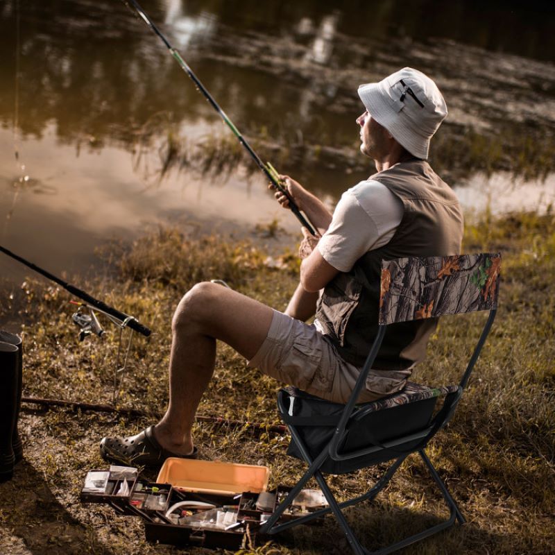 Foldable Fishing Chair With Backrest