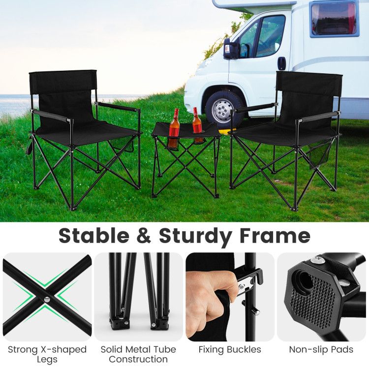 Folding Camping Chair Table Set