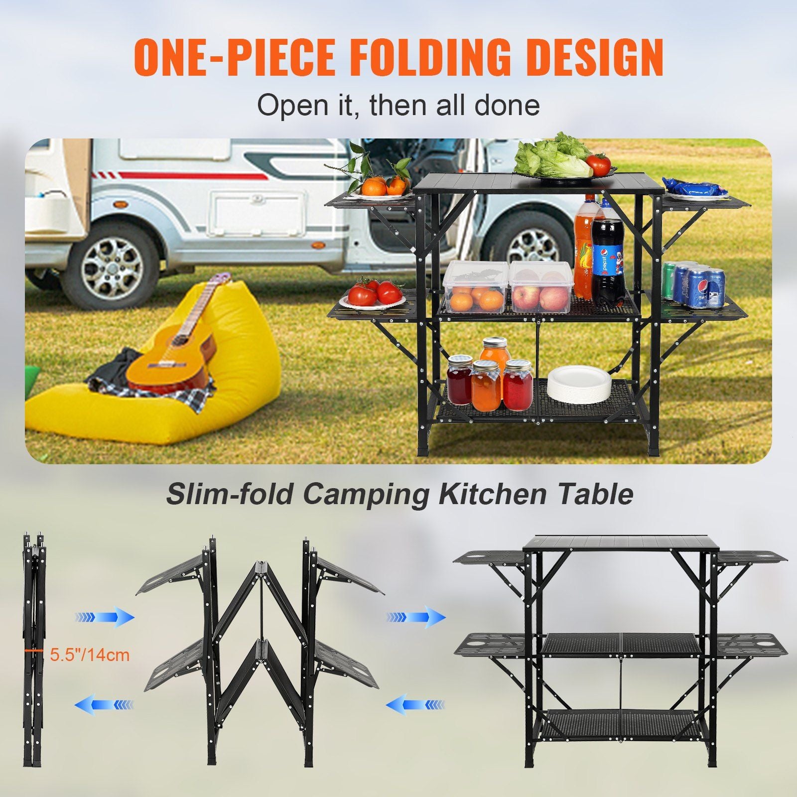 Folding Camping Kitchen Table 