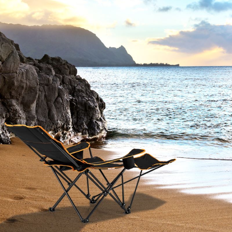 Folding Camping Lounge Chair With Footrest