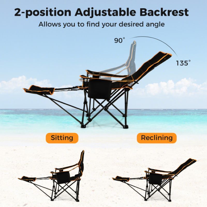 Folding Camping Lounge Chair With Footrest