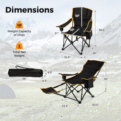 Folding Camping Lounge Chair With Footrest
