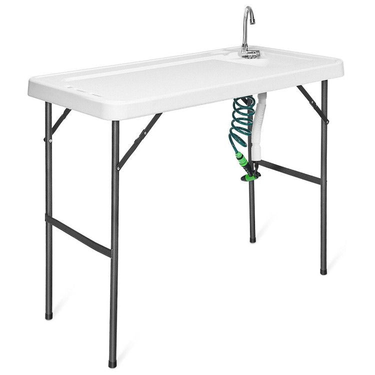 Folding Camping Table With Sink Faucet Sprayer