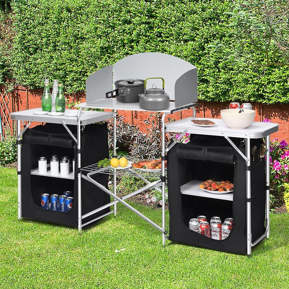 Folding Camping Table With Storage Organizer