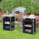 1PC Folding Camping Table with Storage Organizer - Portable Outdoor Cooking Station