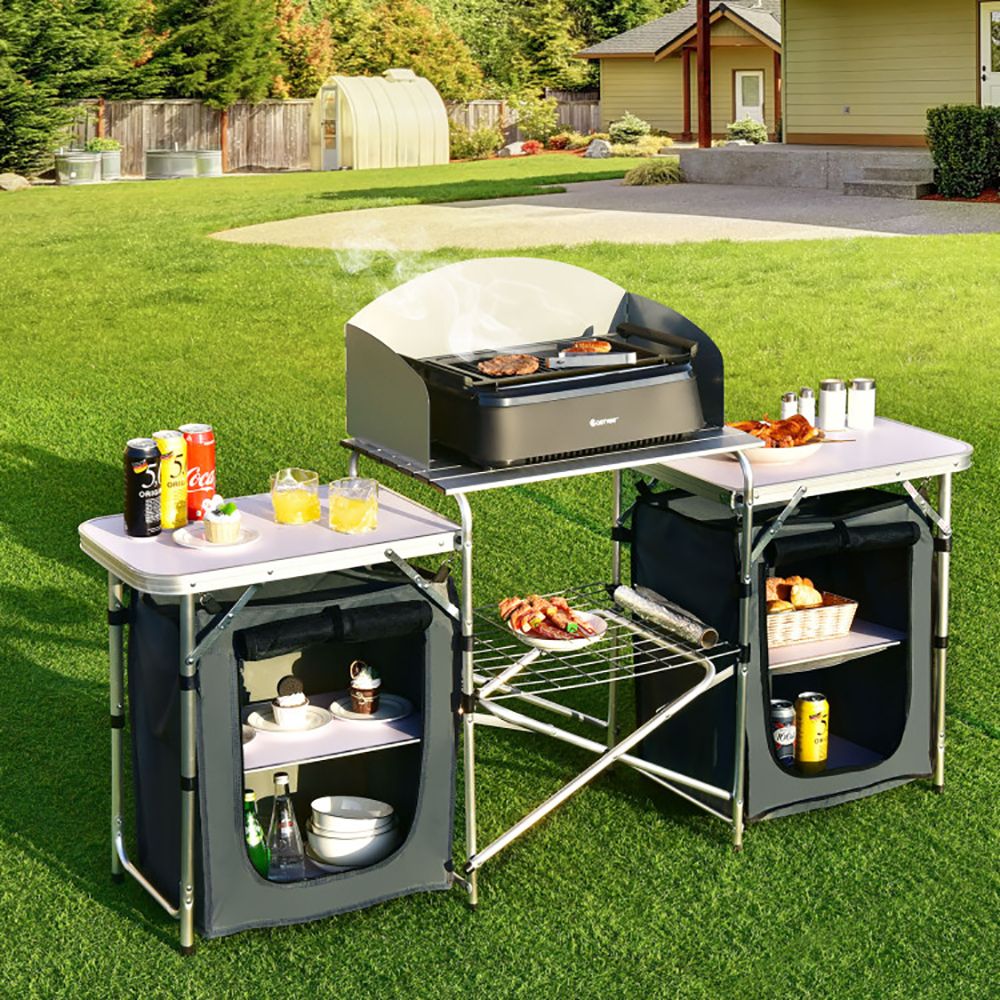 Folding Camping Table With Storage Organizer