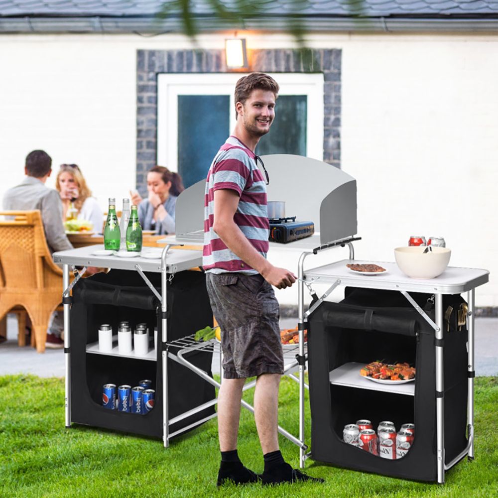 Folding Camping Table With Storage Organizer