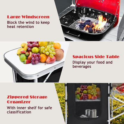 Folding Camping Table With Storage Organizer
