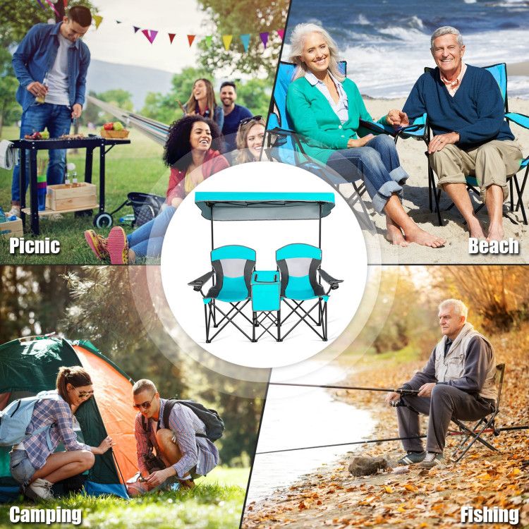 Folding Canopy Camping Chairs Two Person