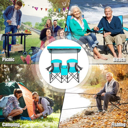 Folding Canopy Camping Chairs Two Person
