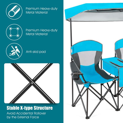 Folding Canopy Camping Chairs Two Person