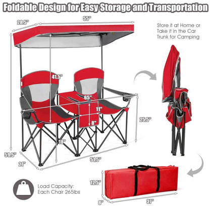 Folding Canopy Camping Chairs Two Person