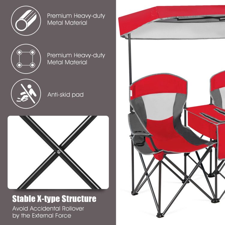 Folding Canopy Camping Chairs Two Person
