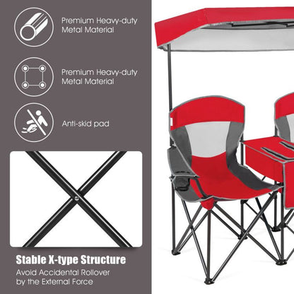Folding Canopy Camping Chairs Two Person