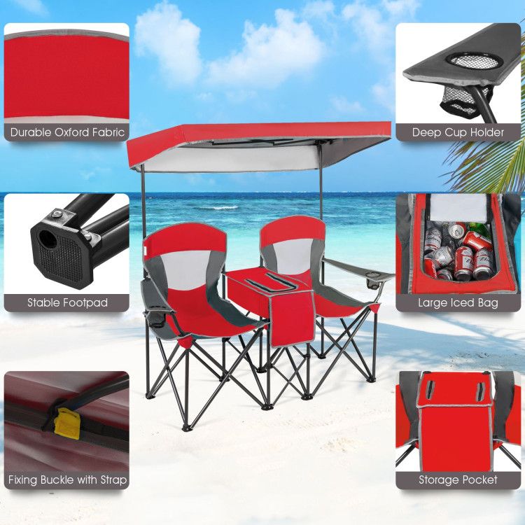 Folding Canopy Camping Chairs Two Person