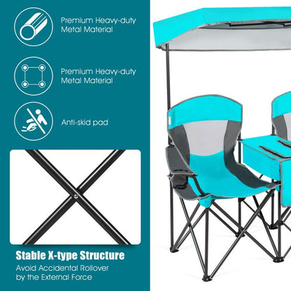 Folding Canopy Camping Chairs Two Person