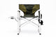 Padded Folding Outdoor Chair with Side Table & Storage Pockets - Green, 350 lb Capacity