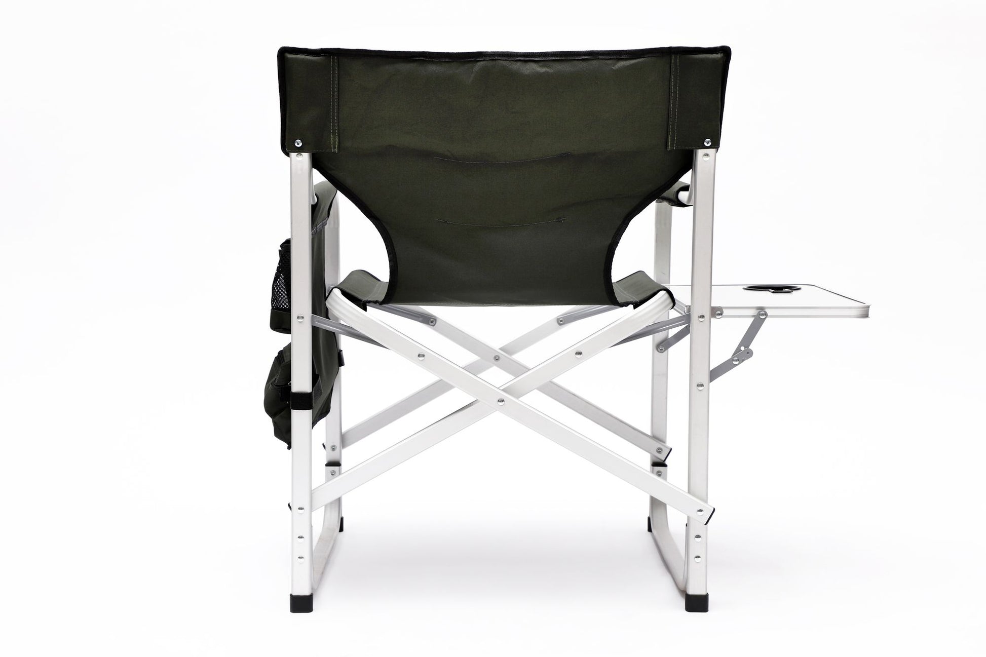 Green Padded Folding Chair With Side Table