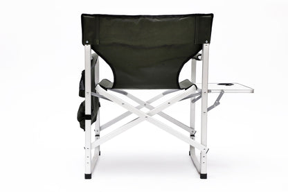 Green Padded Folding Chair With Side Table