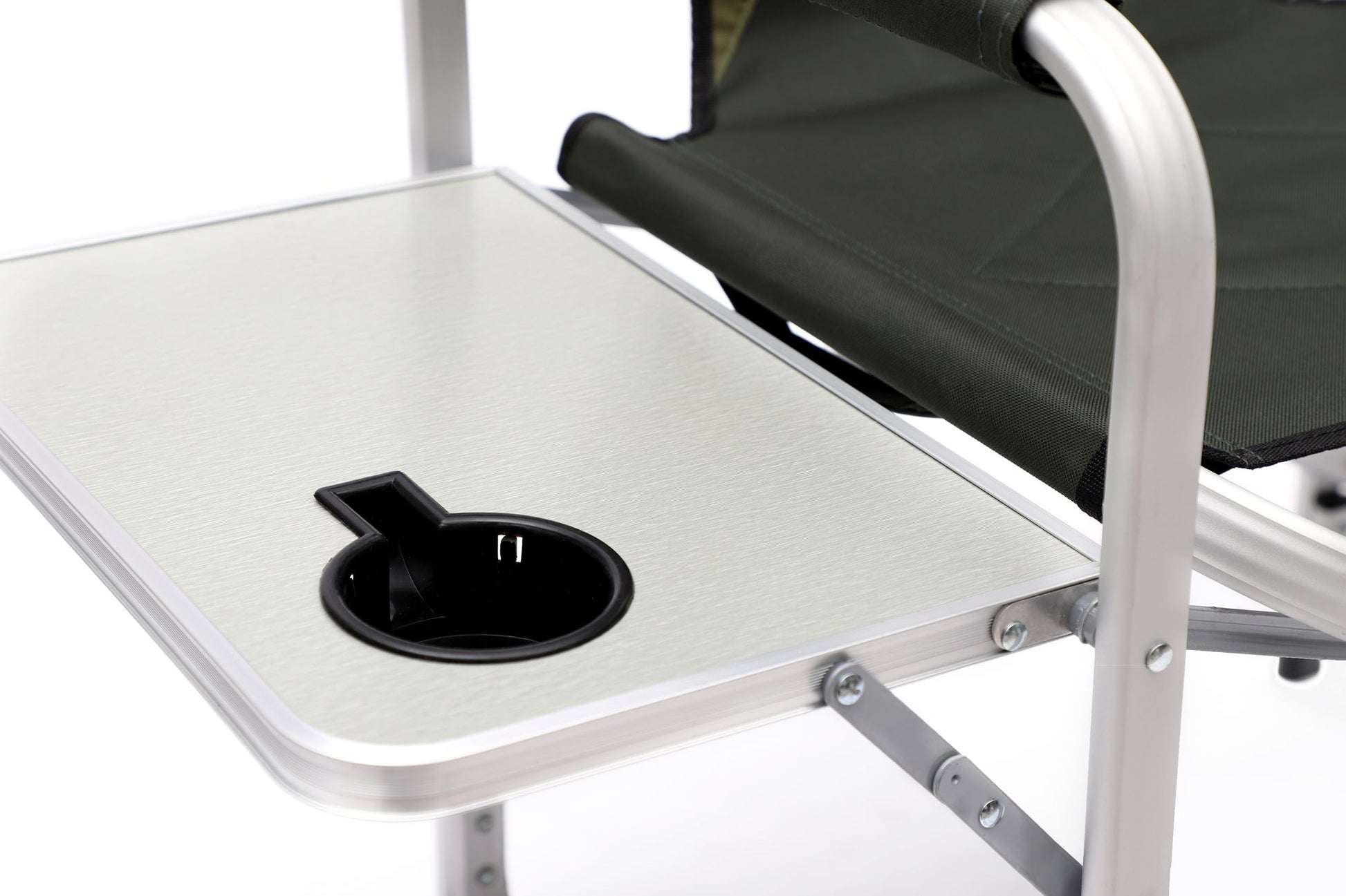 Green Padded Folding Chair With Side Table