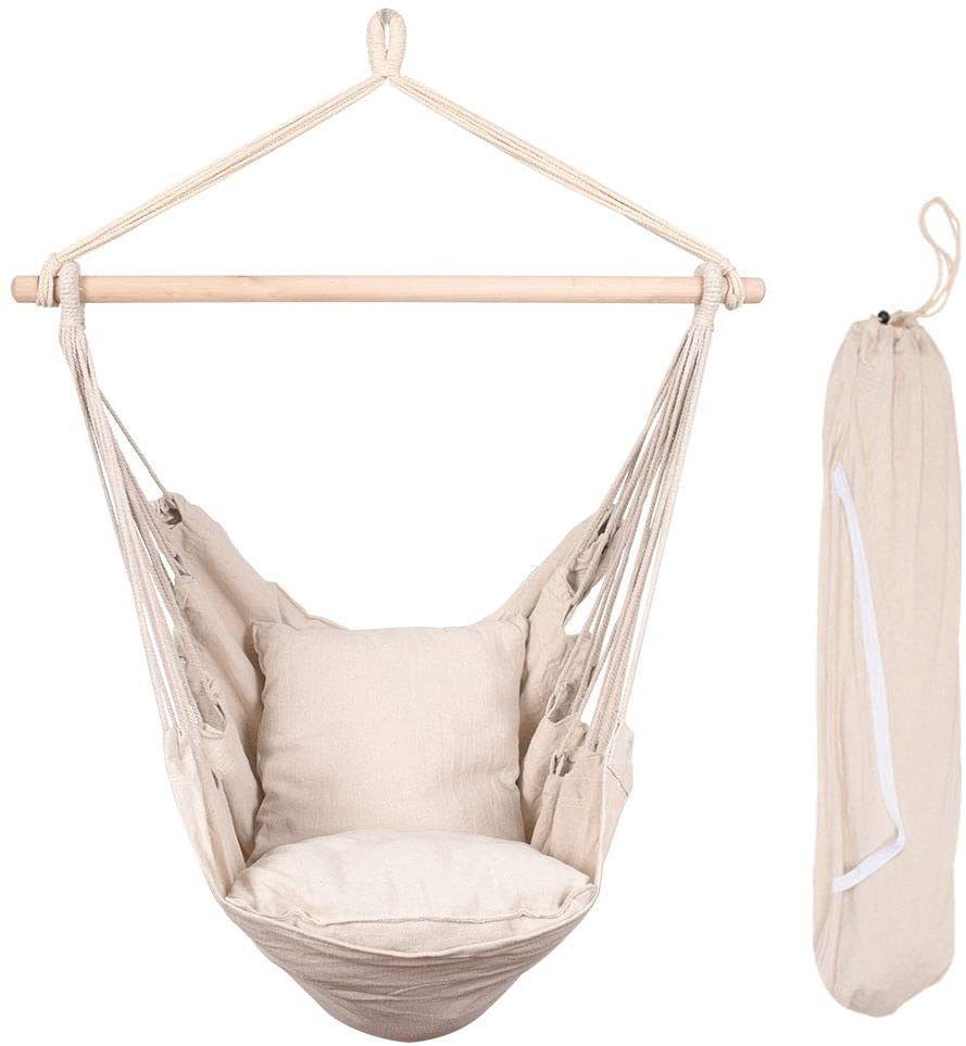 Hammock Chair Swing With Cushions 300lbs