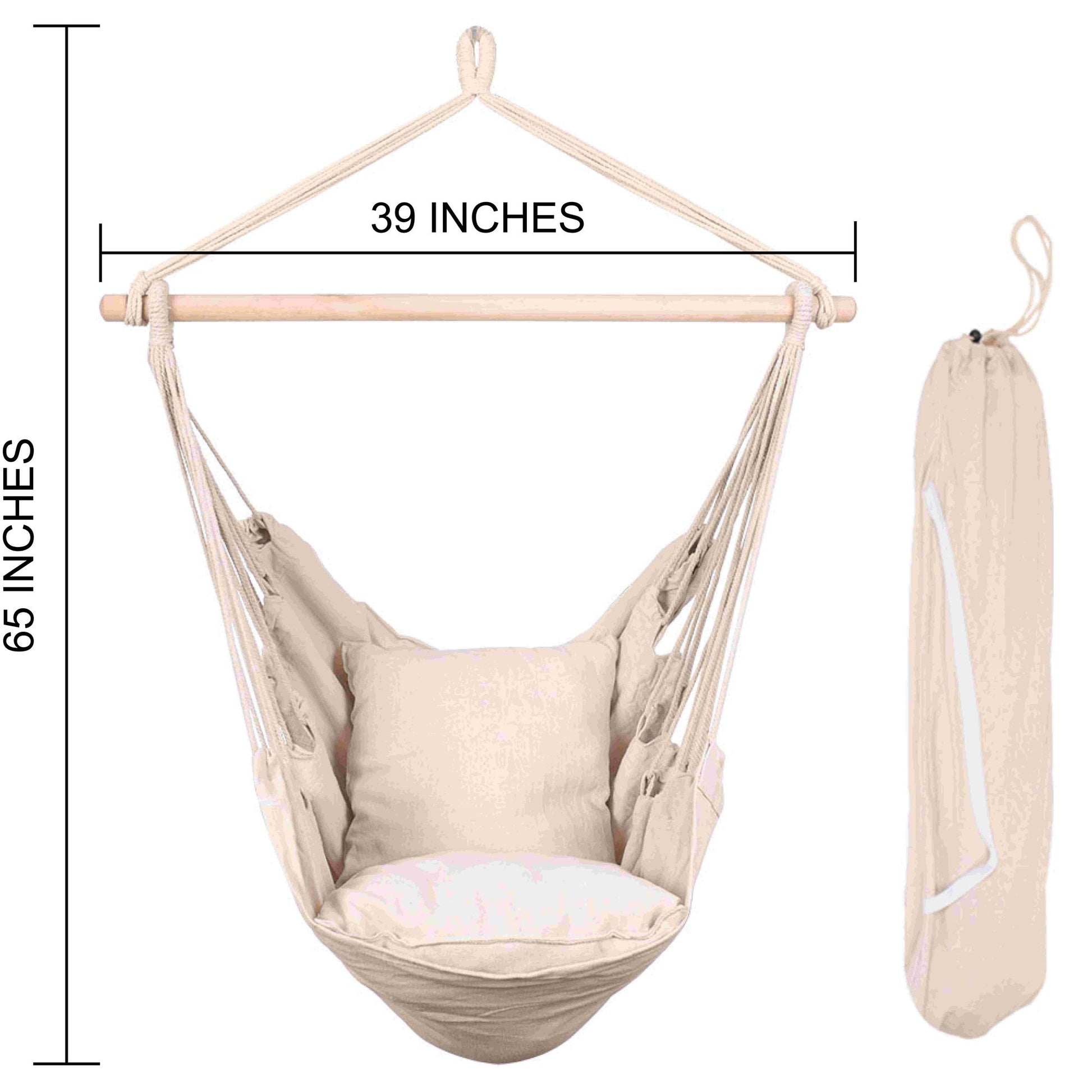 Hammock Chair Swing With Cushions 300lbs