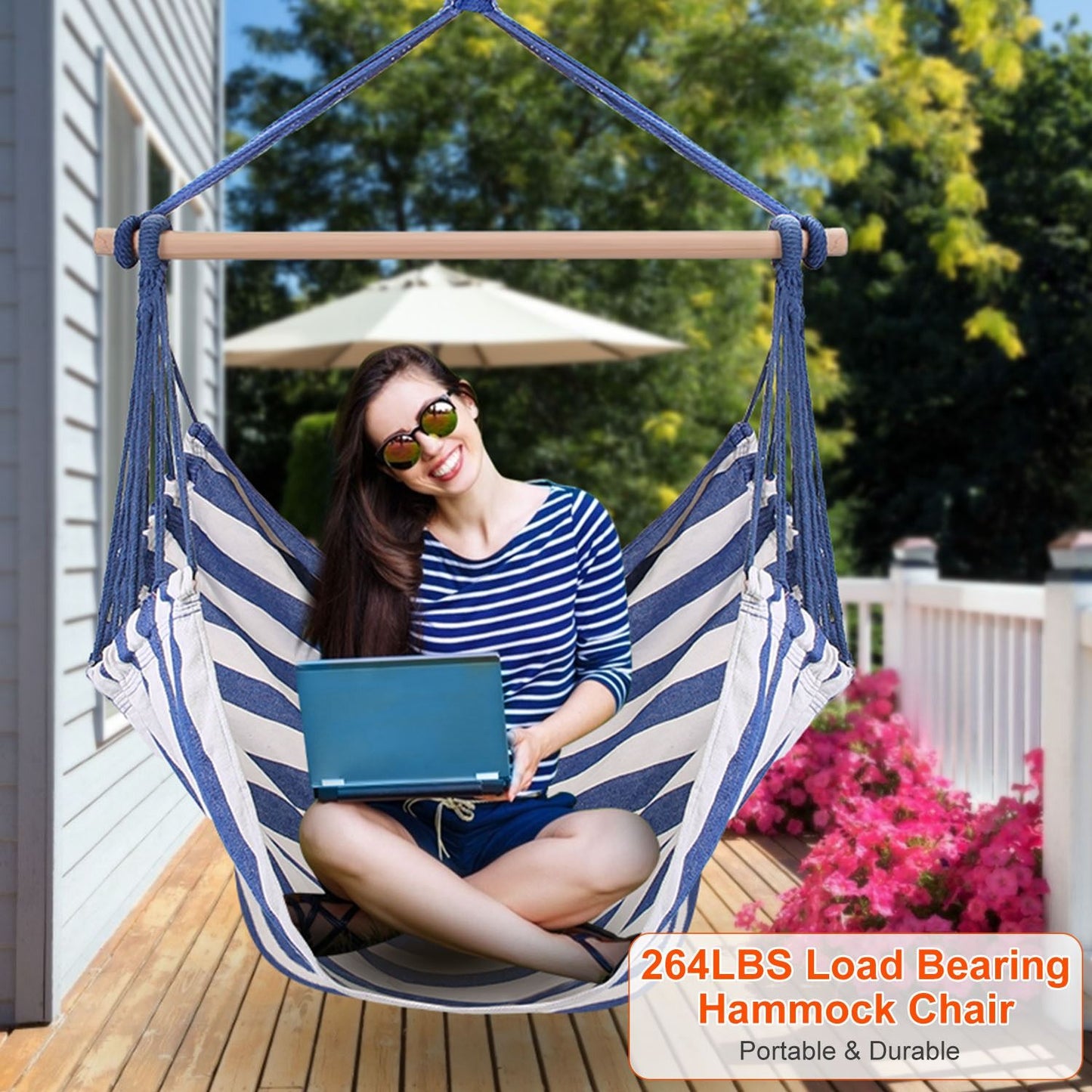 Hammock Hanging Chair Canvas Porch Patio Swing Seat