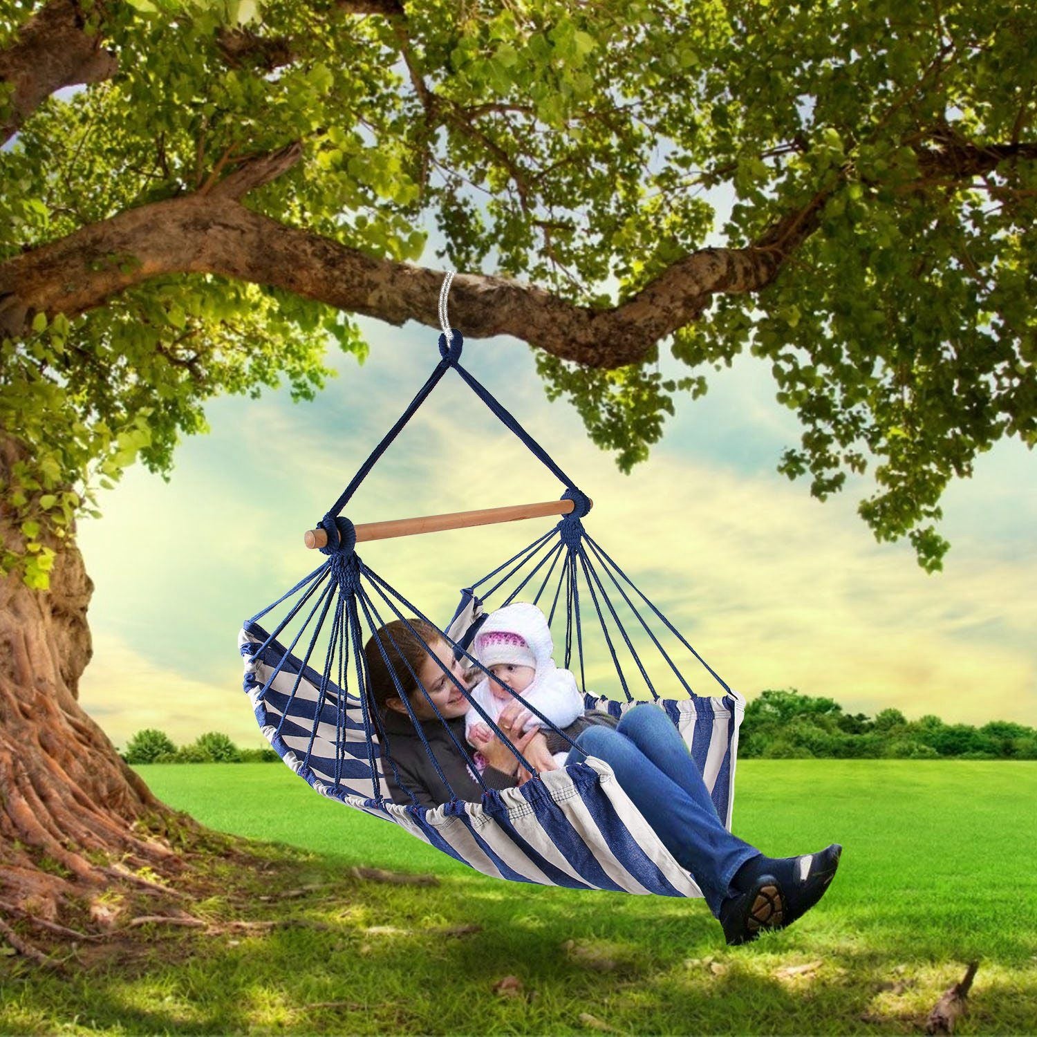 Hammock Hanging Chair Canvas Porch Patio Swing Seat