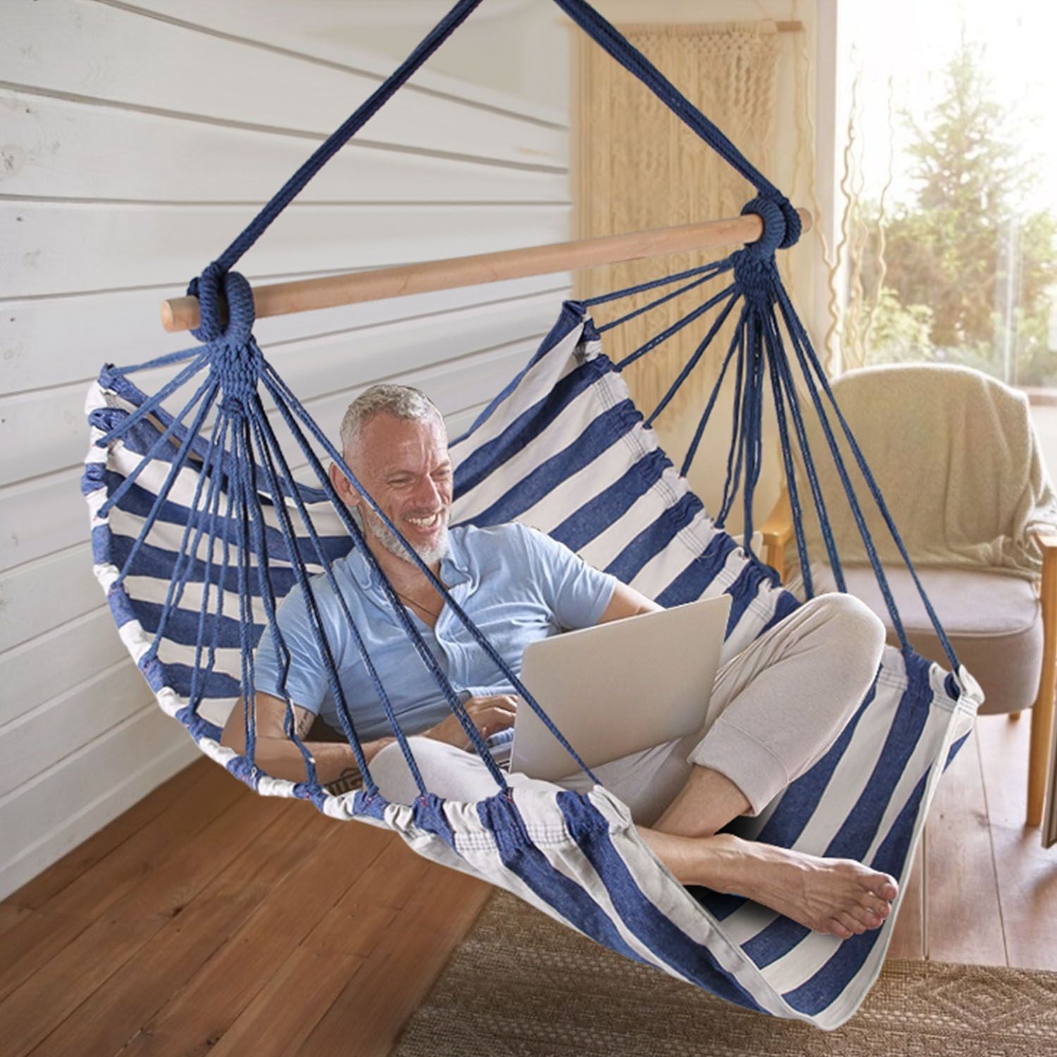 Hammock Hanging Chair Canvas Porch Patio Swing Seat