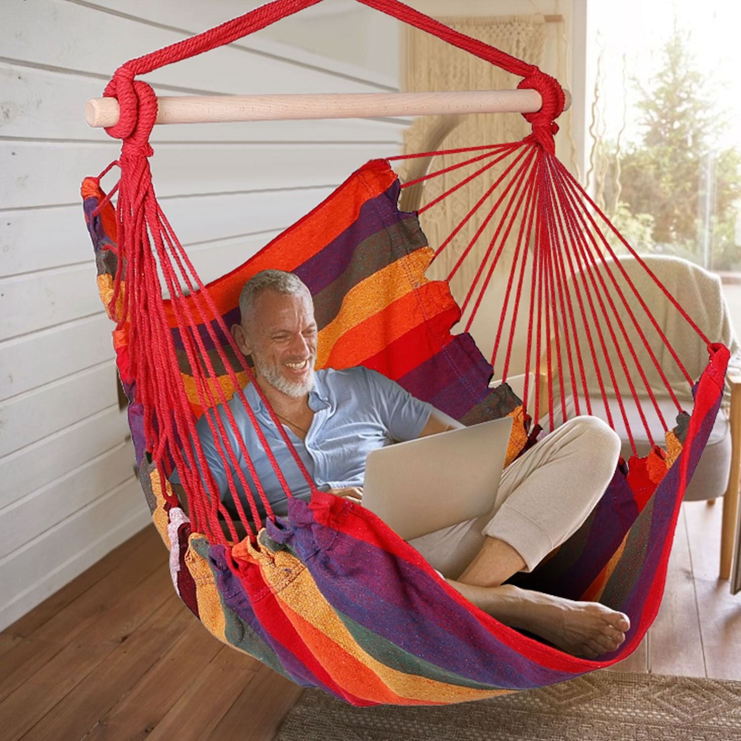 Hammock Hanging Chair Canvas Porch Patio Swing Seat