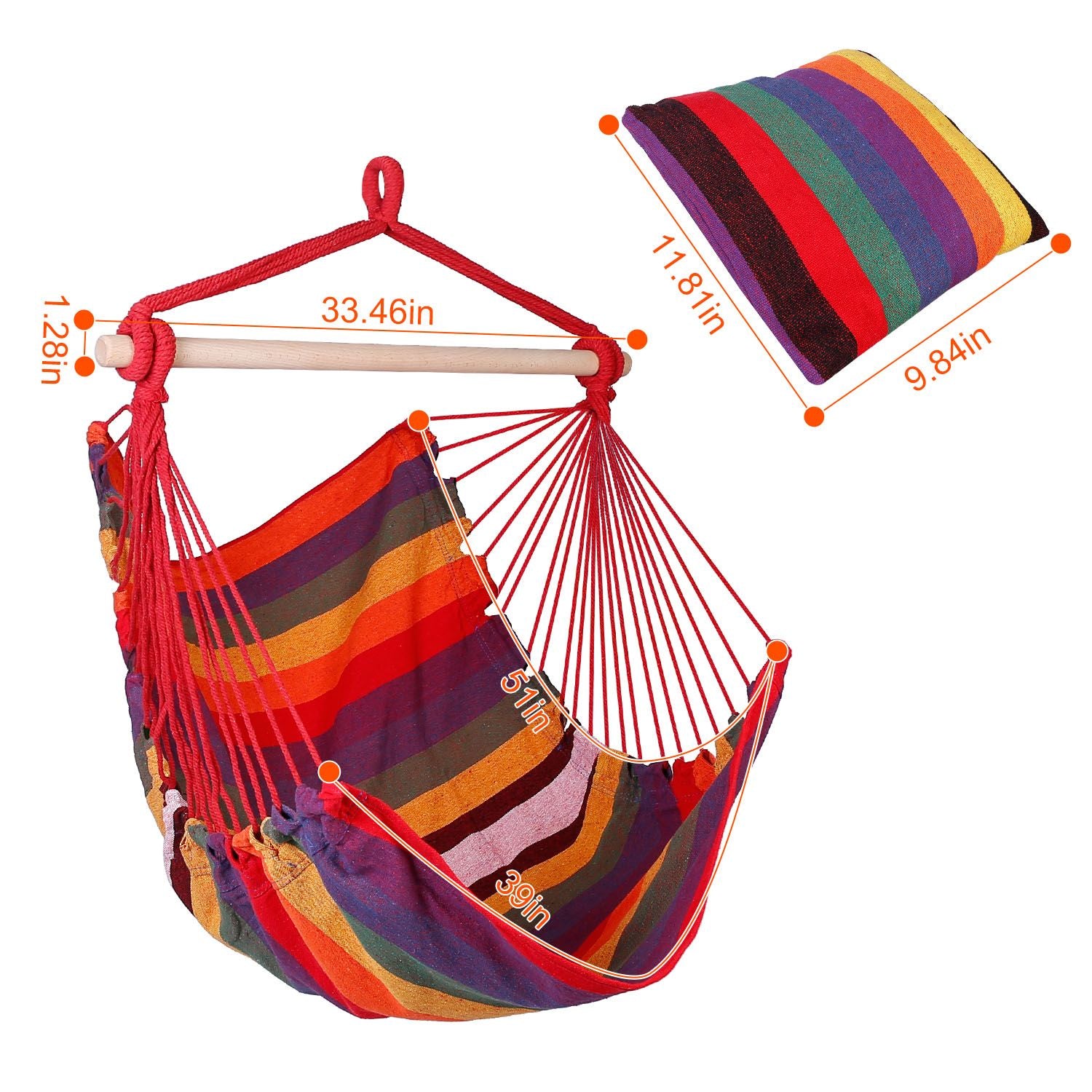Hammock Hanging Chair Canvas Porch Patio Swing Seat